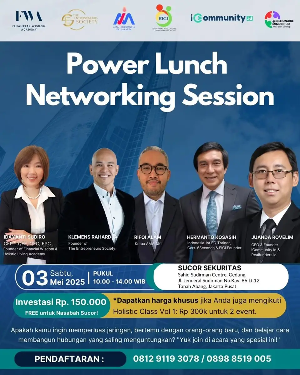 Community & speaking event – [POWER LUNCH NETWORKING SESSION] Kolaborasi Hebat Dimulai dari Obrolan Sederhana Sabtu,